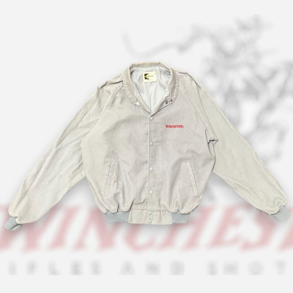 RARE VTG K-BRAND Winchester Shot Shell Manufacturing Mens XL Corduroy Jacket 80s
